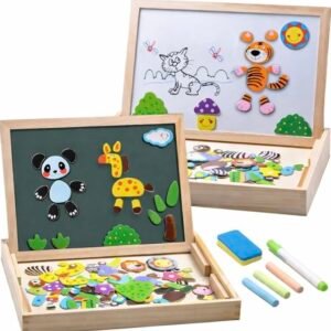 Magnetic Writing & Chalk Board with Puzzles
